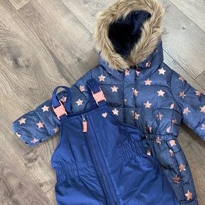 Kids snow pants blue pink girl 3T gap coat puffer